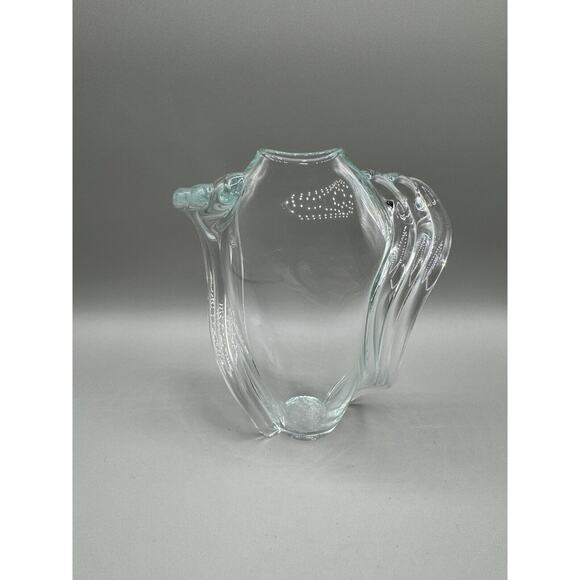 1981 Thomas Buechner Vase Very Light Aqua Clear w/Ribs Vitrix Art Glass Vintage - Picture 12 of 12